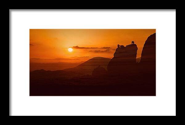 Sunset Framed Print featuring the photograph Sunset In Meteora by Kenneth Zeng