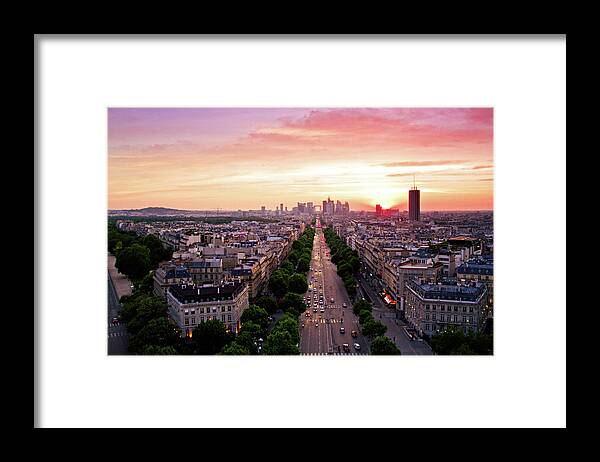 Moving Up Framed Print featuring the photograph Sunset In Paris by Pink Pixel Photography