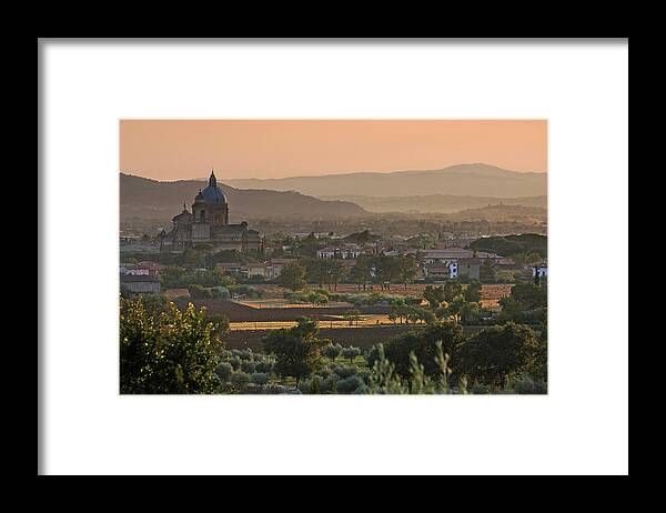Perugia Framed Print featuring the photograph Sunset In Umbria by Ellen Van Bodegom