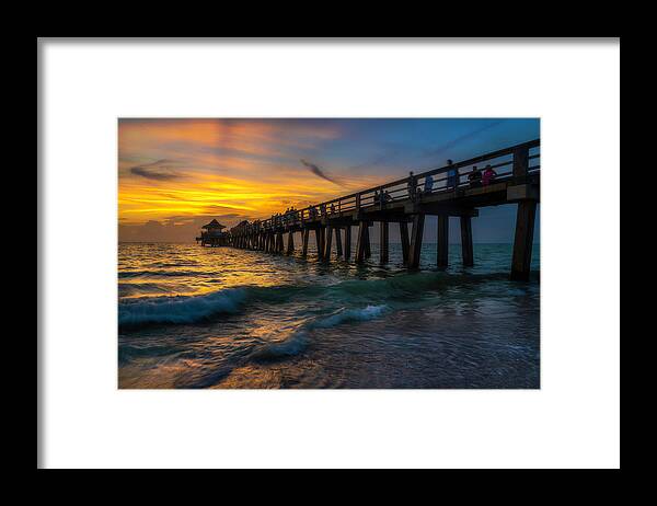Naples Framed Print featuring the photograph Sunset On Naples Pier by Owen Weber