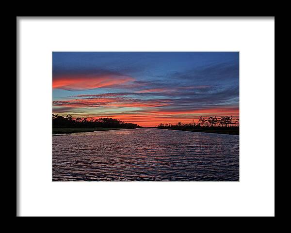 Sunset Framed Print featuring the photograph Sunset on the Canal Two by Robert Pilkington