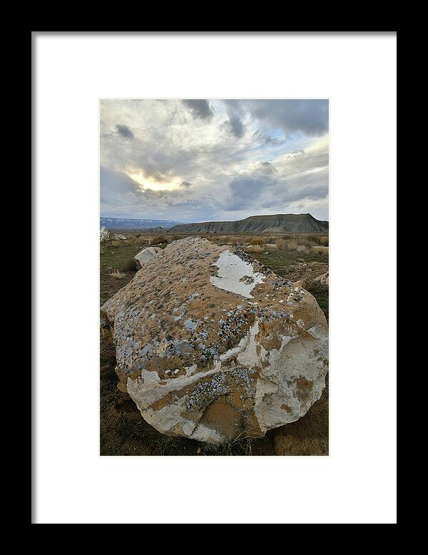 Book Cliffs Framed Print featuring the photograph Sunset over Book Cliff Boulders by Ray Mathis