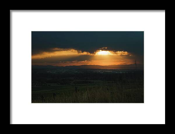 Clouds Framed Print featuring the photograph Sunset over Bozeman by Nisah Cheatham