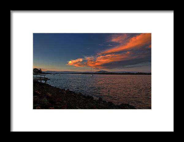 Sunset Framed Print featuring the photograph Sunset Refection Over Comerong Island by Miroslava Jurcik
