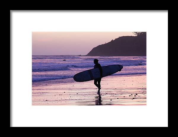 Sunset Framed Print featuring the photograph Sunset Surf by FD Graham