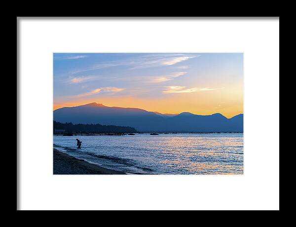 Beach Framed Print featuring the photograph Sunset Wader by Robert FERD Frank