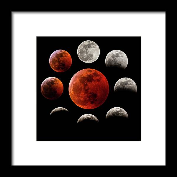 Moon Framed Print featuring the photograph Super Blood Wolf Moon Eclipse by Gary Kochel