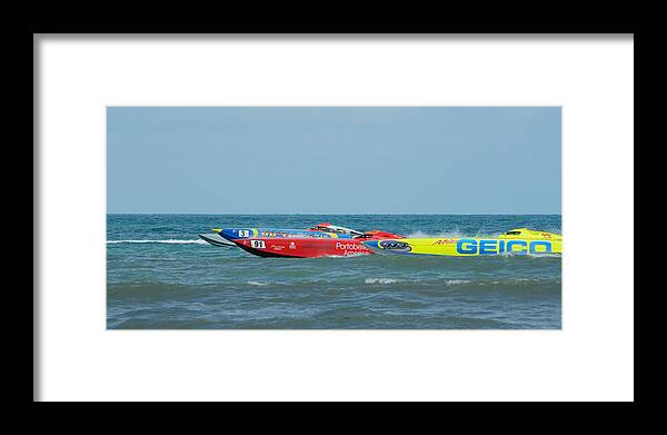 Superboat Framed Print featuring the photograph Superboat powerboat racing ClassONE by Bradford Martin