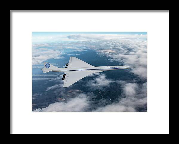 Pan American World Airways Framed Print featuring the digital art Supersonic Pan American by Erik Simonsen