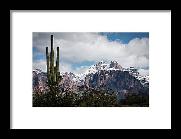 Arizona Framed Print featuring the photograph Superstition Snow Day by Saija Lehtonen