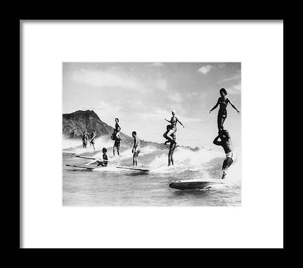 Recreational Pursuit Framed Print featuring the photograph Surf Stunts by Keystone