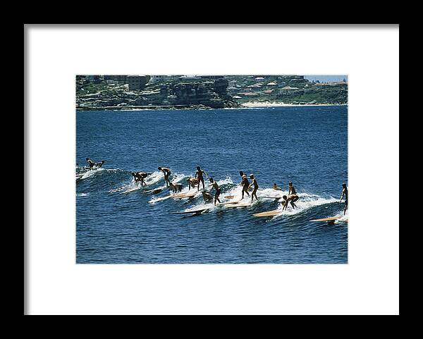 Editors' Picks Framed Print featuring the photograph Surfing At Manly Beach by John Dominis