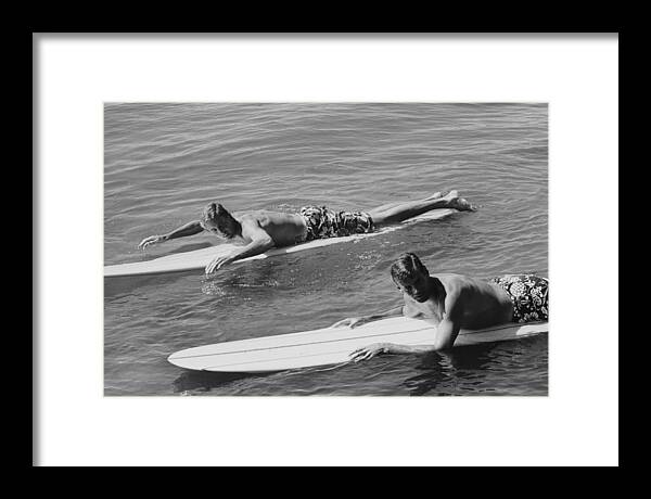Young Men Framed Print featuring the photograph Surfing Brothers by Slim Aarons