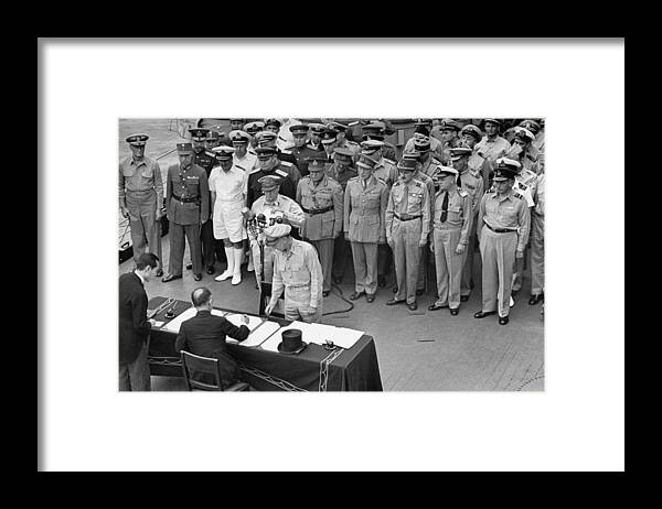 Official Framed Print featuring the photograph Surrender of Japan by J.R. Eyerman