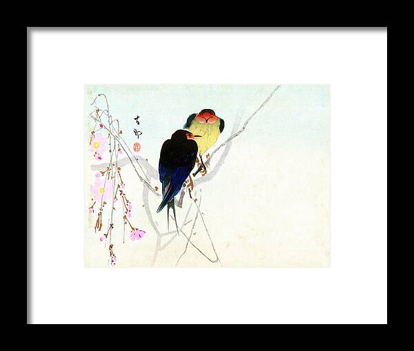 Japan Framed Print featuring the painting Swallow by Koson