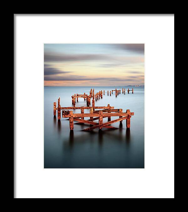 Swanage Sunset Framed Print featuring the photograph Swanage Sunset by Rob Cherry