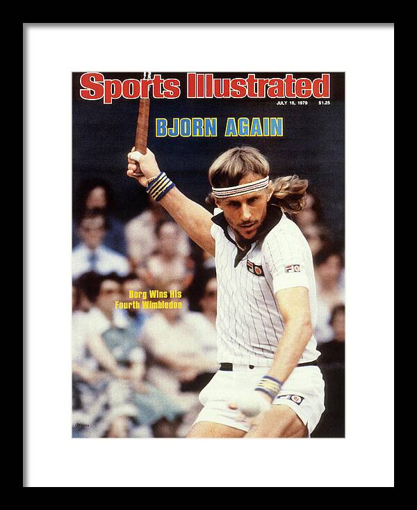 Magazine Cover Framed Print featuring the photograph Sweden Bjorn Borg, 1979 Wimbledon Sports Illustrated Cover by Sports Illustrated