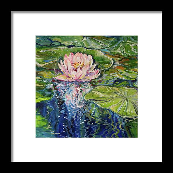 Sweet Lotus Framed Print featuring the painting Sweet Lotus by Marcia Baldwin