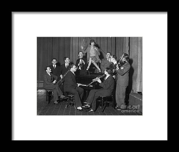 Clarinet Framed Print featuring the photograph Swing Session With Jazz Band by Bettmann