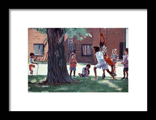 Innercity Art Framed Print featuring the painting Swinging by David Buttram