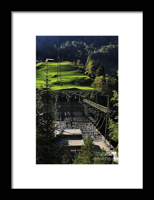 Power Station Framed Print featuring the photograph Swiss Power - Swiss Pastoral by Steve Ember
