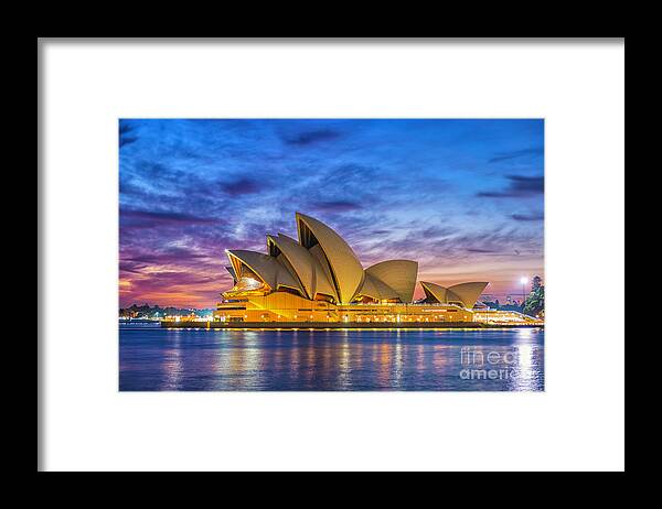 Dawn Framed Print featuring the photograph Sydney Opera House At Dawn by Simonbradfield