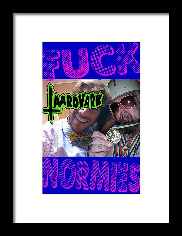 Ryan Almighty Framed Print featuring the digital art Taardvark - Fuck Normies by Ryan Almighty