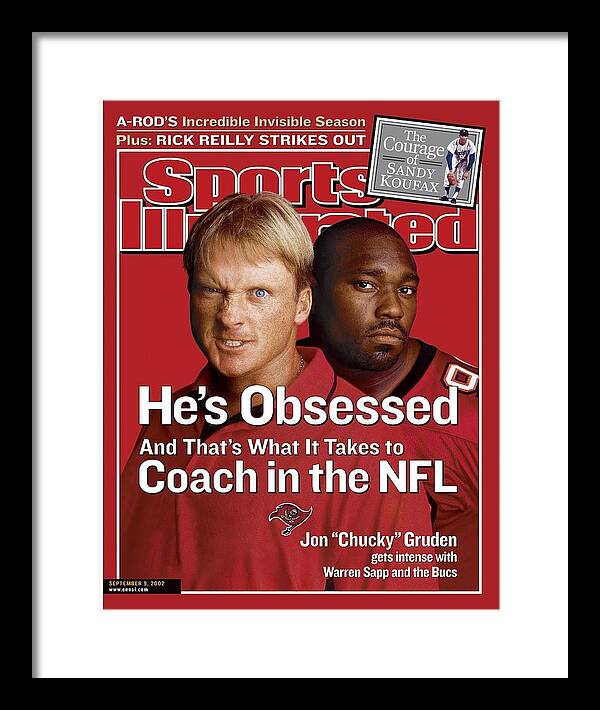 Magazine Cover Framed Print featuring the photograph Tampa Bay Buccaneers Coach Jon Gruden And Warren Sapp Sports Illustrated Cover by Sports Illustrated