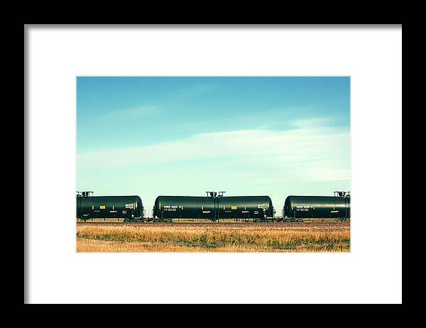 Oil Framed Print featuring the photograph Tank Car Row by Todd Klassy