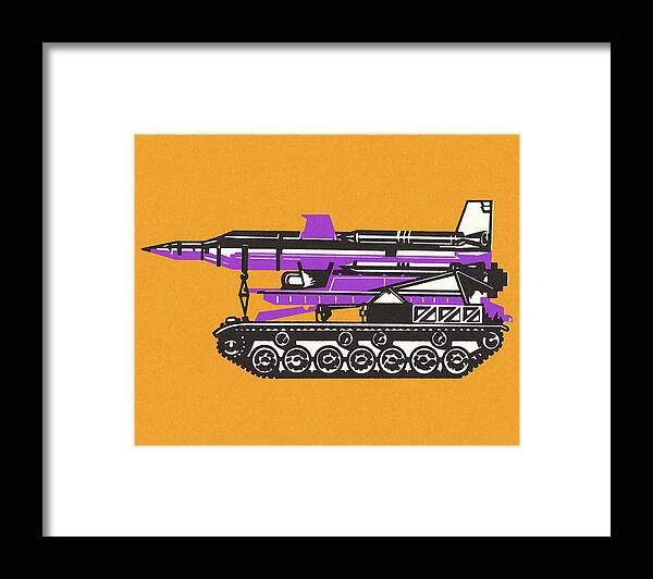 Armed Forces Framed Print featuring the drawing Tank Missile Launcher by CSA Images