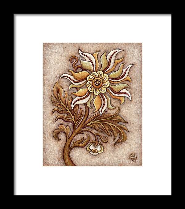 Floral Framed Print featuring the painting Tapestry Flower 1 by Amy E Fraser