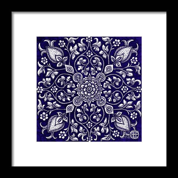 Boho Framed Print featuring the drawing Tapestry Square 12 by Amy E Fraser