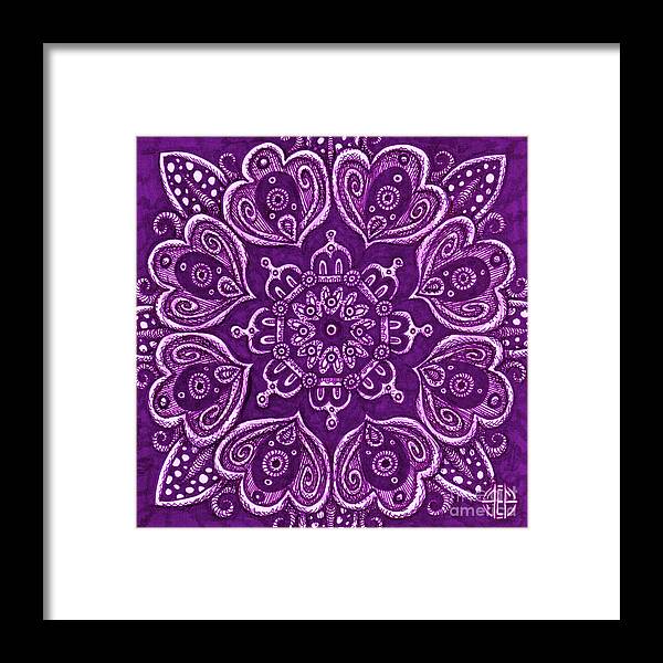 Boho Framed Print featuring the drawing Tapestry Square 8 by Amy E Fraser