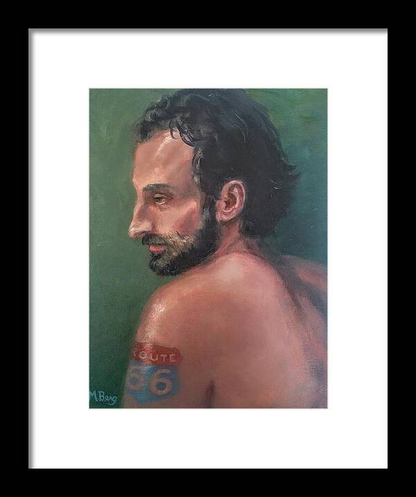 Portrait Framed Print featuring the painting Tattoo by Marian Berg