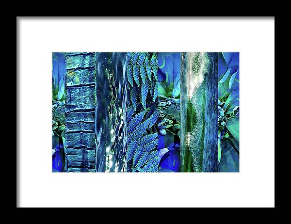 Teal Framed Print featuring the digital art Teal Abstract by Cindy Greenstein