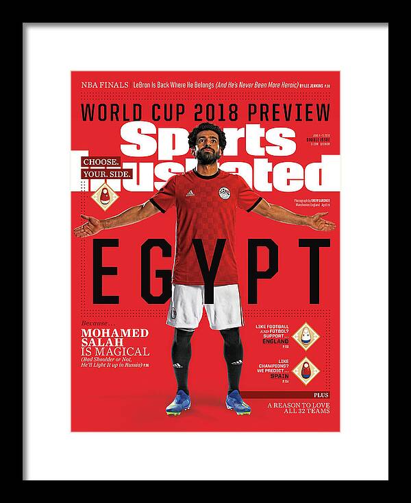 Magazine Cover Framed Print featuring the photograph Team Egypt Mohamed Salah, World Cup 2018 Preview Sports Illustrated Cover by Sports Illustrated