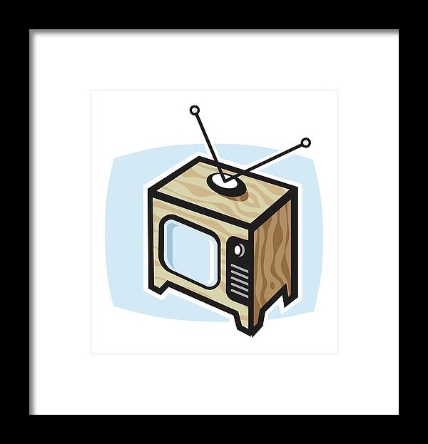 Antenna Framed Print featuring the drawing Television Console by CSA Images