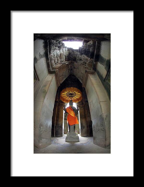 Arch Framed Print featuring the photograph Temple Ruins At Angkor Wat by Timothy Allen