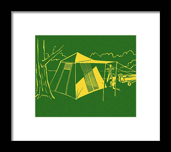 Adventure Framed Print featuring the drawing Tent by CSA Images