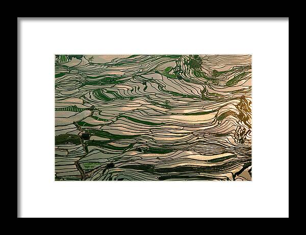 Chinese Culture Framed Print featuring the photograph Terraced Rice Paddy, Yunnan Province by Mint Images/ Art Wolfe