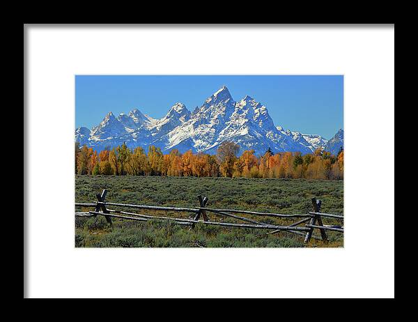 Autumn Framed Print featuring the photograph Teton Valley Autumn Beneath the Cathedral by Greg Norrell