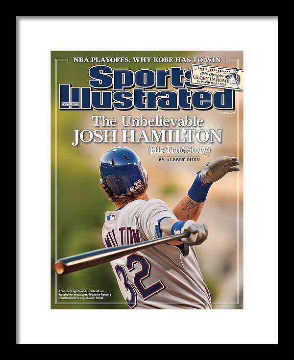 Texas Rangers Josh Hamilton Sports Illustrated Cover Framed