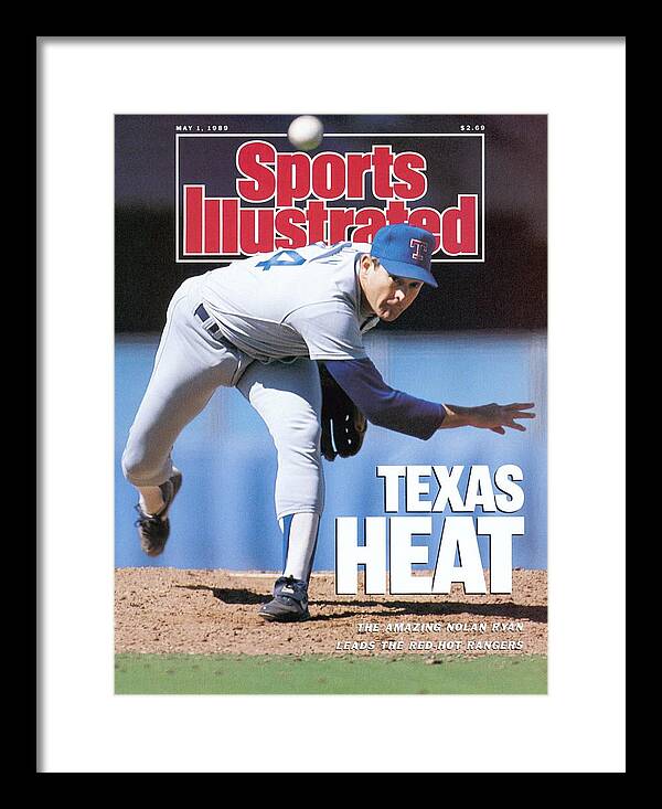 1980-1989 Framed Print featuring the photograph Texas Rangers Nolan Ryan... Sports Illustrated Cover by Sports Illustrated