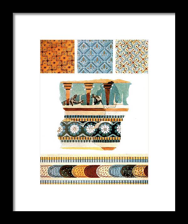 Home Decor Framed Print featuring the drawing Textile Patterns And Fresco Fragments by Print Collector