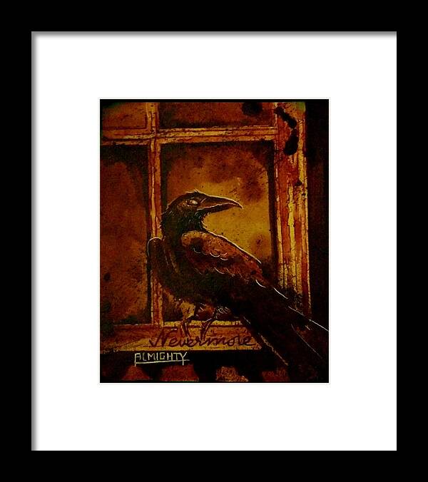 Ryanalmighty Framed Print featuring the painting Th Raven - Nevermore by Ryan Almighty