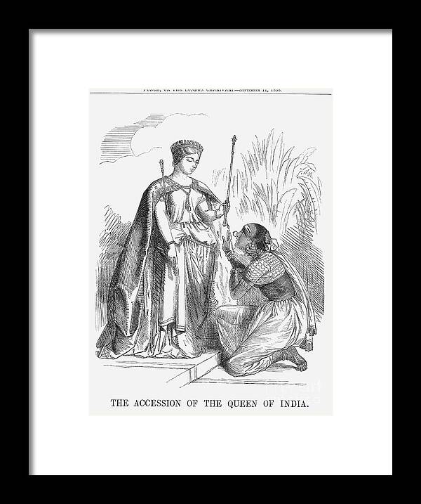 Crown Framed Print featuring the drawing The Accession Of The Queen Of India by Print Collector