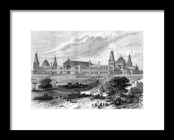 Engraving Framed Print featuring the drawing The Alexandra Palace, Muswell Hill by Print Collector