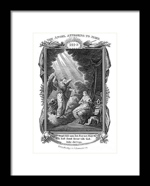 Engraving Framed Print featuring the drawing The Annunciation, C1808 by Print Collector