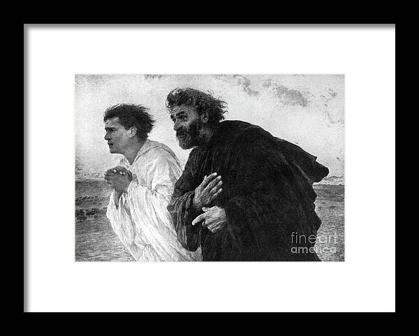 Wind Framed Print featuring the drawing The Apostles Peter And John by Print Collector