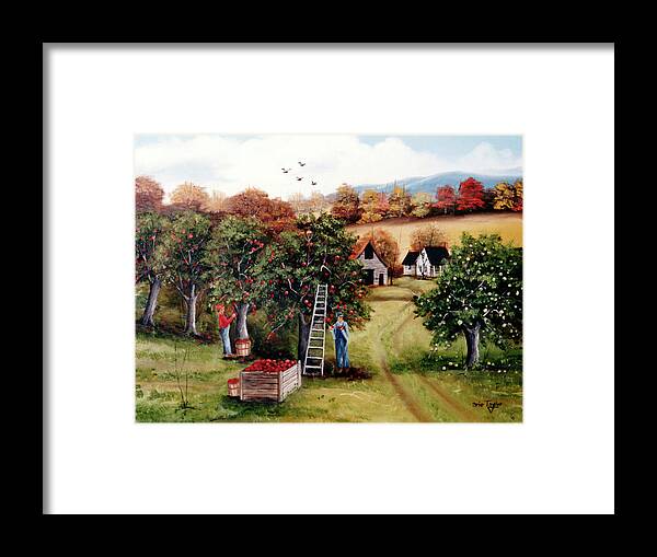 The Apple Orchard Framed Print featuring the painting The Apple Orchard by Arie Reinhardt Taylor